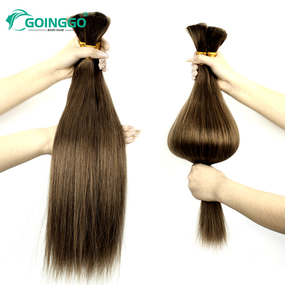 4 # 초콜릿 브라운 스트레이트 벌크 헤어 익스텐션 인 - Crochet Braiding Hair 리뷰 및 가격